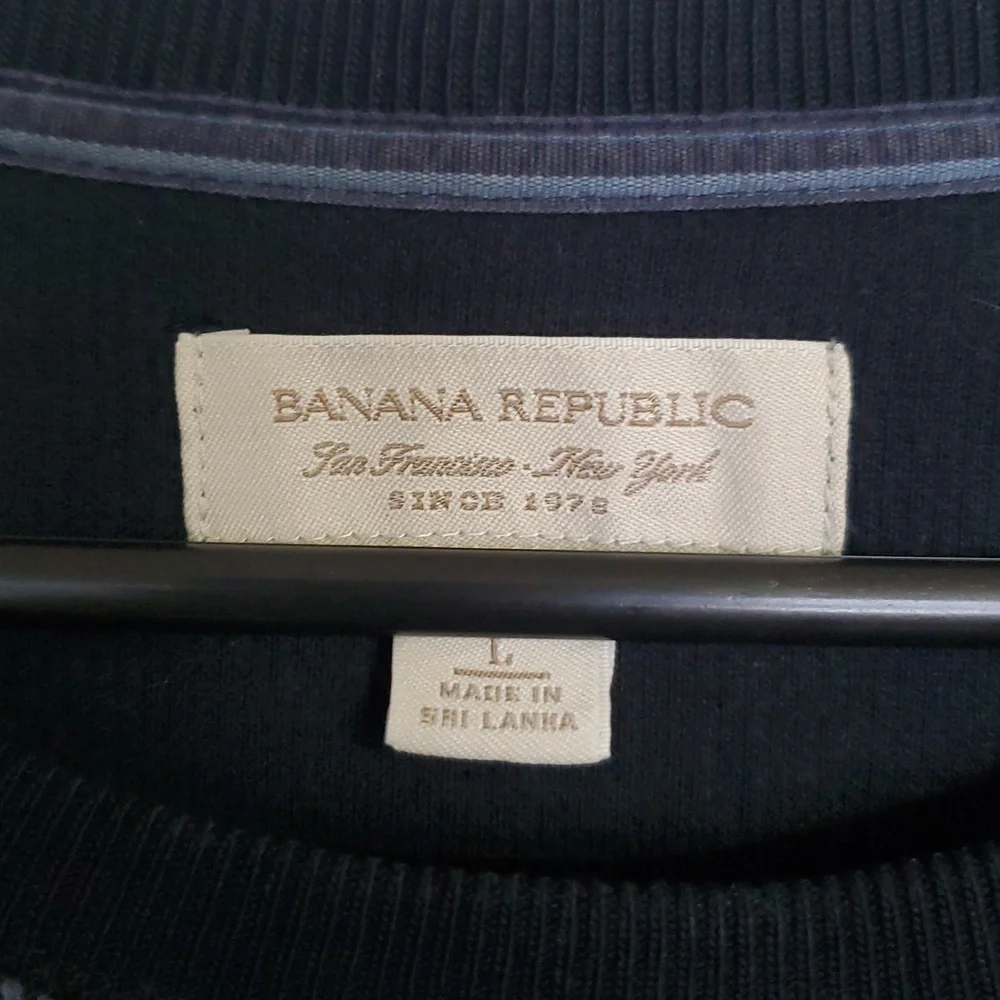 Banana Republic Blue Striped Long Sleeve Sweater Mens Sz L